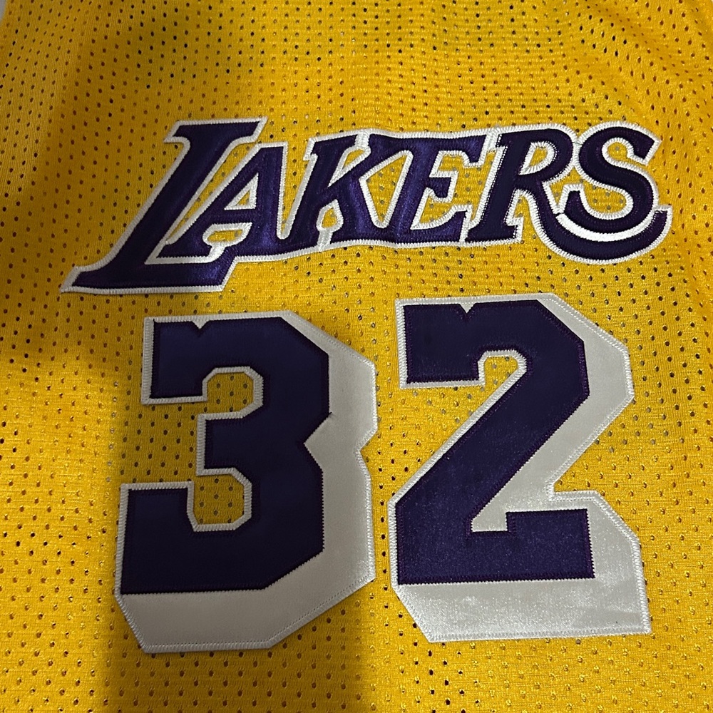 Adidas Yellow Lakers Jersey #32 - Picture 2 of 4